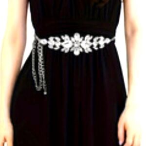 NWT Fashion Jeweled Belt on Silver